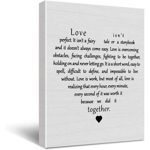 Aaheei Inspirational Love Quotes Poster Canvas Wall Art for Home Bedroom Wedding Decor Love Wall Art Painting Ready to Hang Anniversary Marriage Gifts