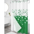 thumbnail image 3 of No Hook Shower Curtain with Snap-in Liner, Saint Patrick's Day Waterproof Fabric Bathroom Curtains, Spring Lucky Grasses Falling Bath Curtains & Mesh Top Window 54"x78", 3 of 9