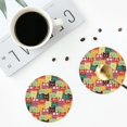 thumbnail image 3 of Bingfone Vintage Cute Cartoon Cat Leather Drinks Coasters with Set of 6,Suitable for Home Kitchen,Coffee Cup Coasters Home Gift, 3 of 7