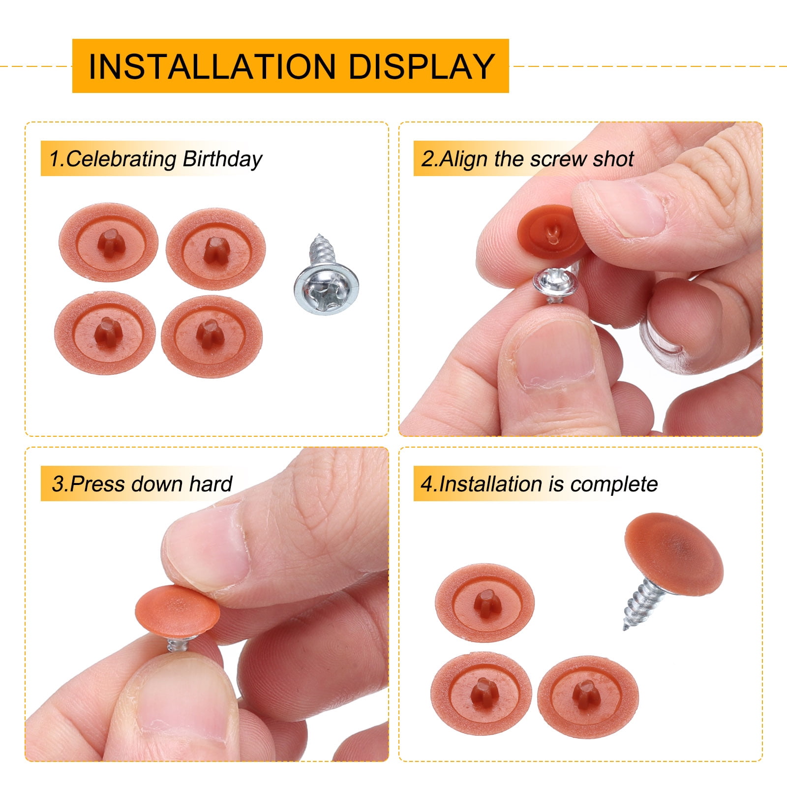 Unique Bargains 500Pcs Durable Plastic Screw Cap Covers Maple
