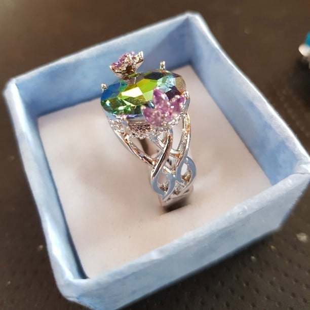 Hot6sl Ofertas de La Semana Anillos En Bodas Comprometedoras En Nuevo Diseño de Joyas En Diamantes de Colores, Regalo de Aniversario