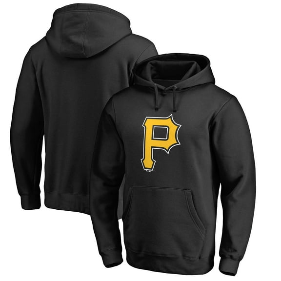 Men's Black Pittsburgh Pirates Official Logo Fitted Pullover Hoodie