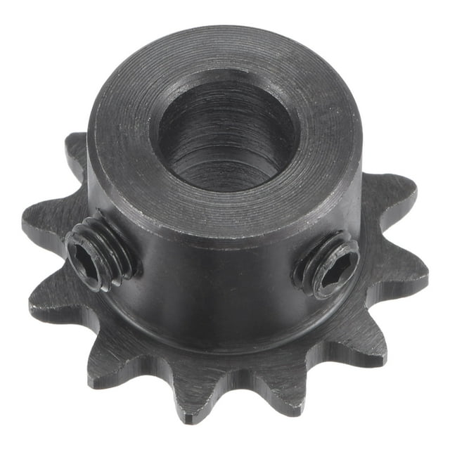 Unique Bargains 12 Dents Pignon 1/4 'pas, 8mm Alésage en Acier au Carbone avec 2 Vis de Réglage