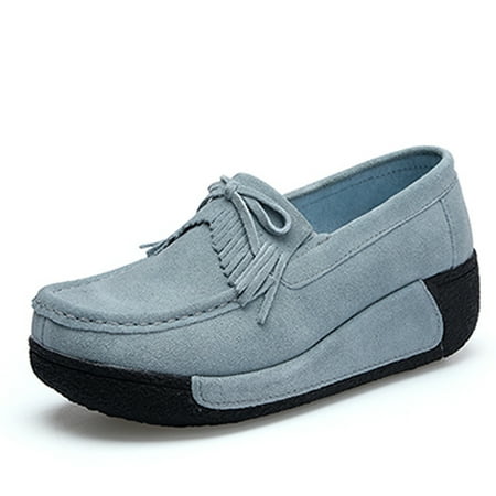 

Loafers for Women Slip On Platform Non-Slip Comfort Suede Low Top Casual Shoes