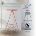 thumbnail image 4 of Trinity 30" Modern Industiral Iron Tripod Backless Bar Stool, Pink Frame, 4 of 9