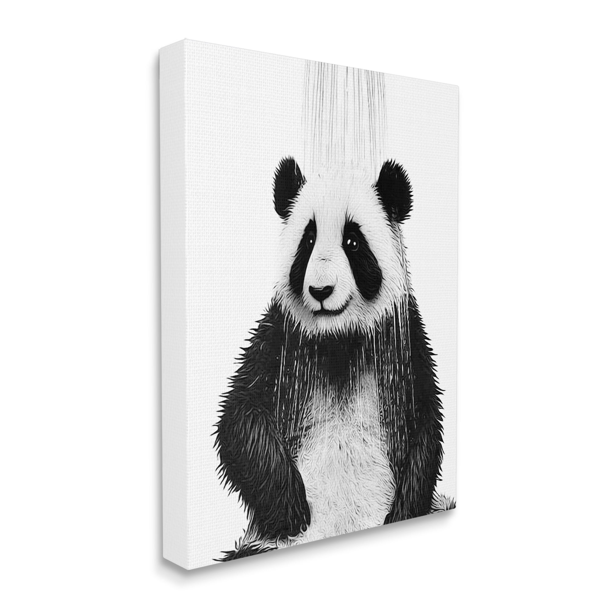 Stupell Industries Panda Bathroom Splash Animals & Insects Painting Gallery Wrapped Canvas Art Print Wall Art, 30 x 40