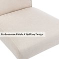 thumbnail image 4 of Snugway Dining Chair Beige Upholstered Parson Chair with Nailhead Trim, Set of 2, 4 of 9