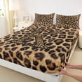 thumbnail image 4 of Erosebridal Africa Leopard Pattern Queen Sheet Sets,First Letter K Bed Set For Women 4pcs, 4 of 6
