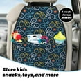 thumbnail image 5 of Pofeuu Bicycle Colorful Print 2 Pack PU Leather Kick Mat Back Seat Protector, Universal Car Seat Back Organizer, Waterproof Backseat Protector For Most Car, 5 of 8