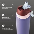 thumbnail image 3 of TAL 32oz Stainless Steel 2-in-1 Water Bottle with Straw and Chug Lid, Purple, 3 of 6