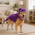 thumbnail image 5 of Pet Dinosaur Costume Halloween Dog Costume Plush Dino Skeleton Outfit, Soft Material with 3D Bone Details, Comfortable Pet Cosplay Clothes for Dogs Cats Dress Up,B M, 5 of 7