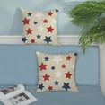 thumbnail image 3 of 4th of July Pillow Covers 18x18 Set of 2, White Red Blue Stars Decor Patriotic Throw Pillows Independence Memorial Day Pillowcase Outdoor Decorations Linen Farmhouse Cushion Case for Sofa Home, 3 of 6