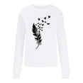 thumbnail image 4 of Trendfront Womens Plus Size Sweatshirt Feather and Birds Graphic Crewneck Long Sleeves Relaxed Casual Pullover Top, 4 of 4