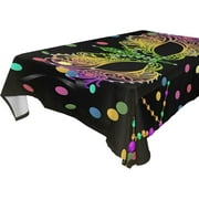 SKYSONIC Mardi Gras Tablecloth Waterproof Washable Polyester Square Table Cover Durable Tablecloth for Kitchen Dining Table Party Decor (54 X 72 Inch)