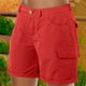 thumbnail image 1 of MKLEKYY Pantalones Cortos Holgados de Color Liso para Mujer, Pantalones Cortos de Playa de Verano con Botones, Pantalones Cortos Cargo, 1 of 4