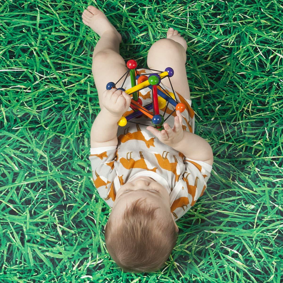 manhattan toy skwish natural rattle and teether grasping activity toy