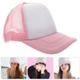 thumbnail image 6 of DINHEAROM 10Pcs Breathable Cap Pink Polyester Mesh Design Breathable Hat For Cycling Jogging Climbing Trips, 6 of 8