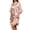 Pink, variant on Women's 2 Piece Satin Pajama Set Fuzzy Fur Trim Pajama Lounge Sets Pj Sleepwear Party Holiday Day Pajamas