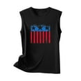thumbnail image 4 of GaThRRgYP Tops for Women Trendy,Women's Elegant Sleeveless Dress Top,Women's Independence Day Printed Round-neck Tank Tops Loose Tops Black S, 4 of 4