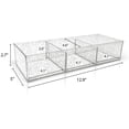 thumbnail image 2 of Isaac Jacobs Large 3-Compartment Acrylic Stackable Organizer 12.9" L x 5" W x 2.7" H, Multi-Sectional Tray & Storage Solution for Makeup, Craft Supplies, Bathroom, Kitchen, Office Silver Glitter, 2 of 5