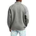 thumbnail image 5 of Quarter Zip Sweatshirt for Men Waffle Knitted Pullover Casual Long Sleeve Lapel Polo Sweatshirts Fall Winter Jackets,2XL, 5 of 7