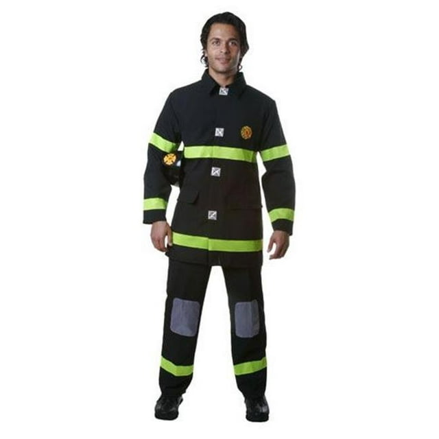 Dress Up America 340-XXL Adult Fire Fighter Costume in Black - Size XX Large