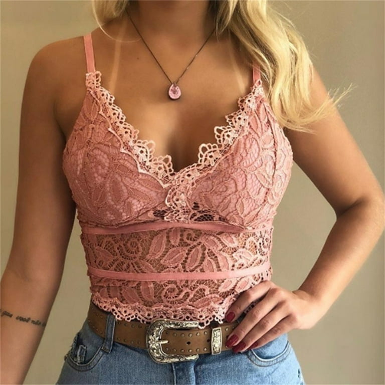 Women Lace Corset French Camisole Bra Wide Strap Tank Tops for Daily Casual  