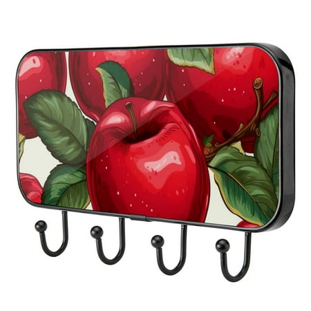 

Apple Fruits Self Adhesive Towel Coat Wood Iron Hooks for Home Keys Door Outdoor Home Improvement Utility Hook