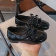 thumbnail image 6 of hopeusnice Girl's Striped Webbing Sneakers Closed Toe Breathable Flexible with Lace Up Closure for Sports and School Activities Black 23, 6 of 6