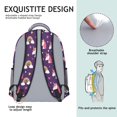 thumbnail image 5 of Unicorn and Heart Purple Pattern Backpack for School, Cute School Bag with Adjustable Shoulder Straps and Padded Back, 15.3"x11"x6.7", 5 of 5