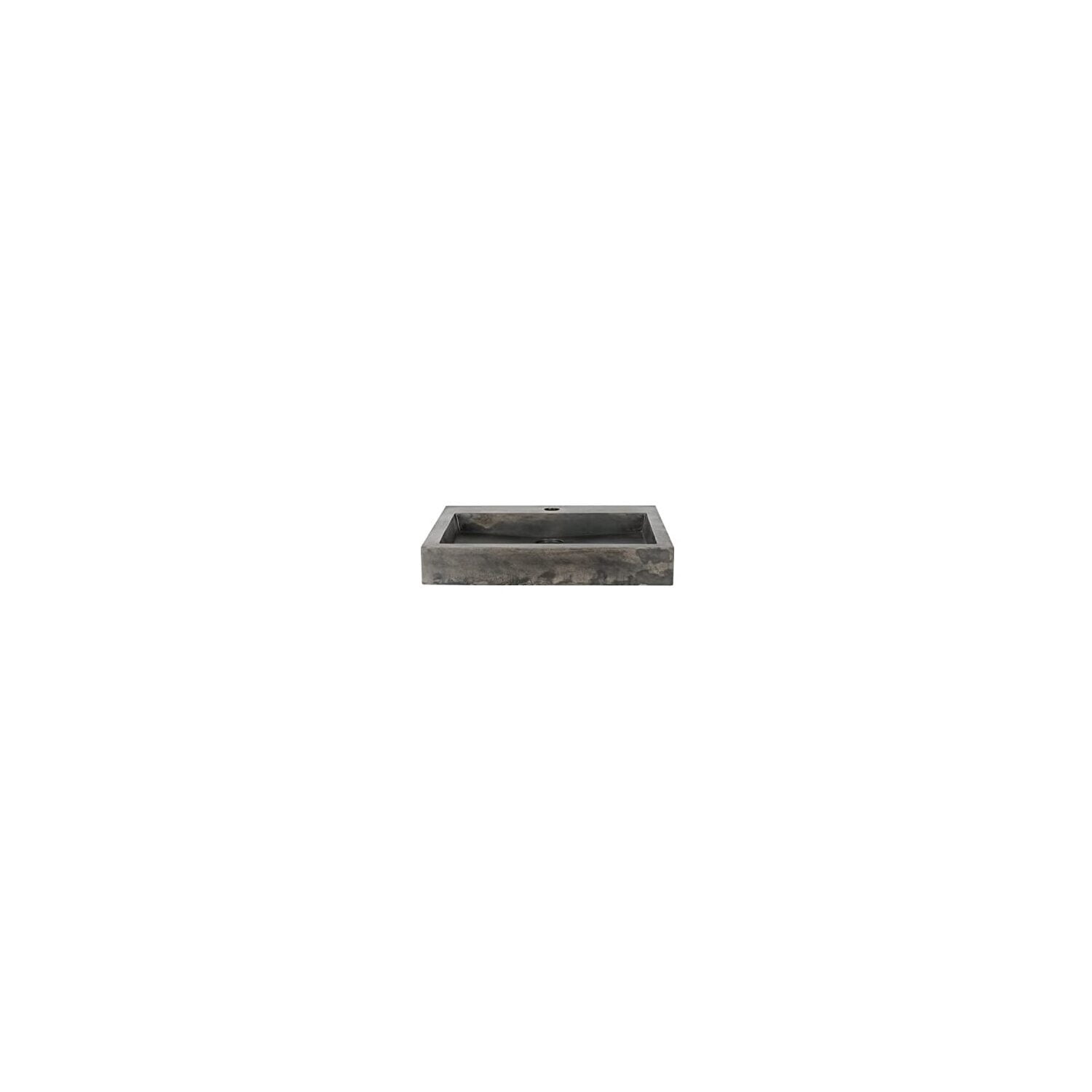 Rectangle Concrete Bathroom Sink - Vintage Brown Above Counter Basin, Single Faucet Hole, Durable Design
