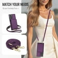 thumbnail image 2 of For Samsung Galaxy Note 20 Phone Case Wallet Card Holder,RFID Blocking PU Leather Back Magnetic Flip Kickstand Folio Case Wrist Lanyard & Crossbody Strap Protective Women Girls Cover,Deeppurple, 2 of 4