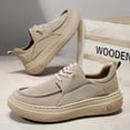 thumbnail image 4 of Men's  shoes for All-Season Casual, Gym & Running Shoes - Minimalist Classic Design for Casual AttireRetro Sporty Low-Top Sneakers - Beige Upper, Cushioned Rubber Sole, Breathable Fabric Lining, 4 of 8