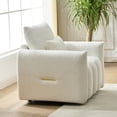 thumbnail image 2 of Miekor Furniture 35 "Teddy fabric sofa, modern lounge chair, upholstered with a pillow, apartment, office, living room and bedroom off white No.0326, 2 of 8