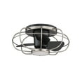 thumbnail image 2 of Aella Indoor and Outdoor 3-Blade Smart Caged Ceiling Fan 22in Brushed Nickel Matte Black with 3000K LED Light Kit and Remote Control, 2 of 5