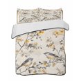 thumbnail image 2 of Yellow Grey Botanical Twin Size Down Alternative Comforter, Lightweight Comforter Quilt Bedding Set with Pillow Shams Spring Floral Summer Birds Retro All Seasons Bed Comforter Duvet Insert 68"x86", 2 of 7