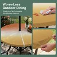 thumbnail image 5 of Round Outdoor Tablecloth with Umbrella Hole and Zipper, Orange Yellow Ombre Tablecloth with Elastic Waterproof, Contemporary Abstract Gradient Patio Table Covers for 55" - 60" Picnic Pool Tables, 5 of 9