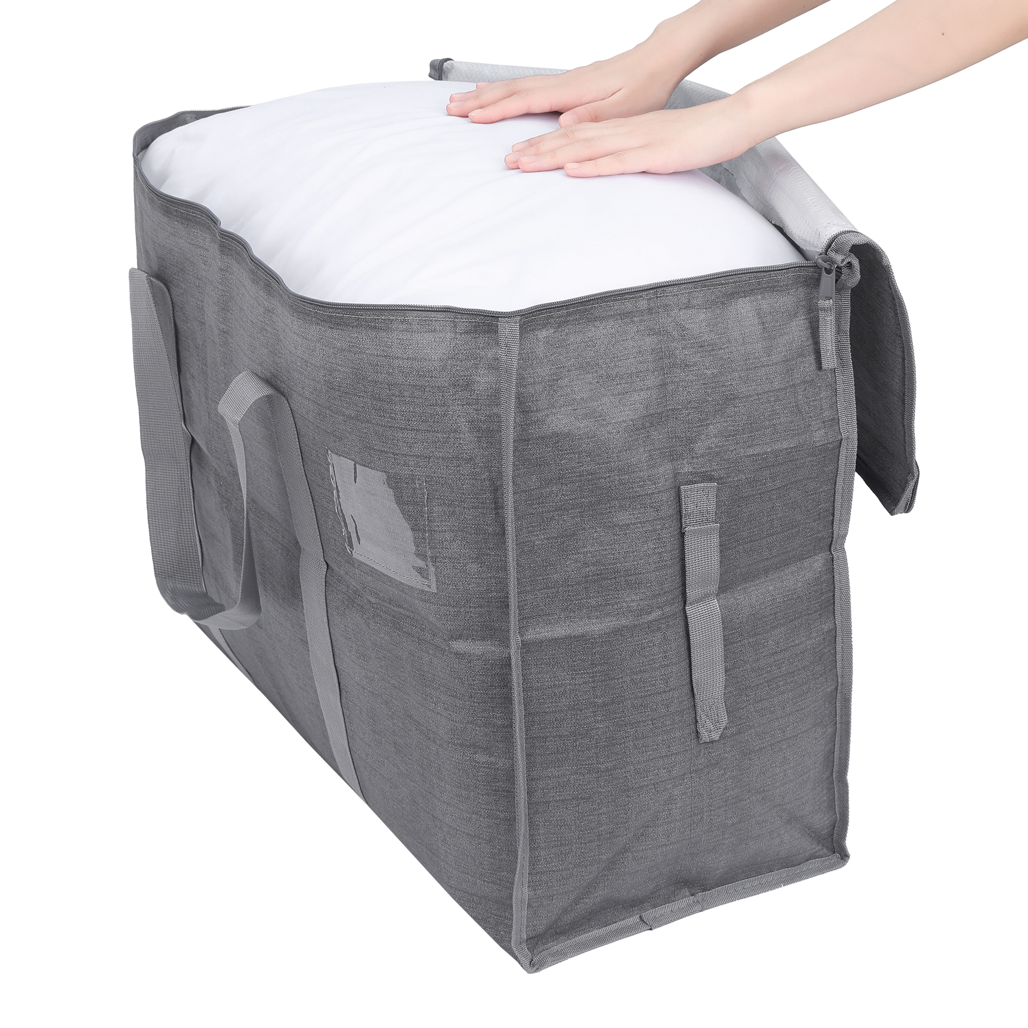 Unique Bargains 1 Pack Clothes Storage Bags Moving Bags Grey 27*10.5*17.5in