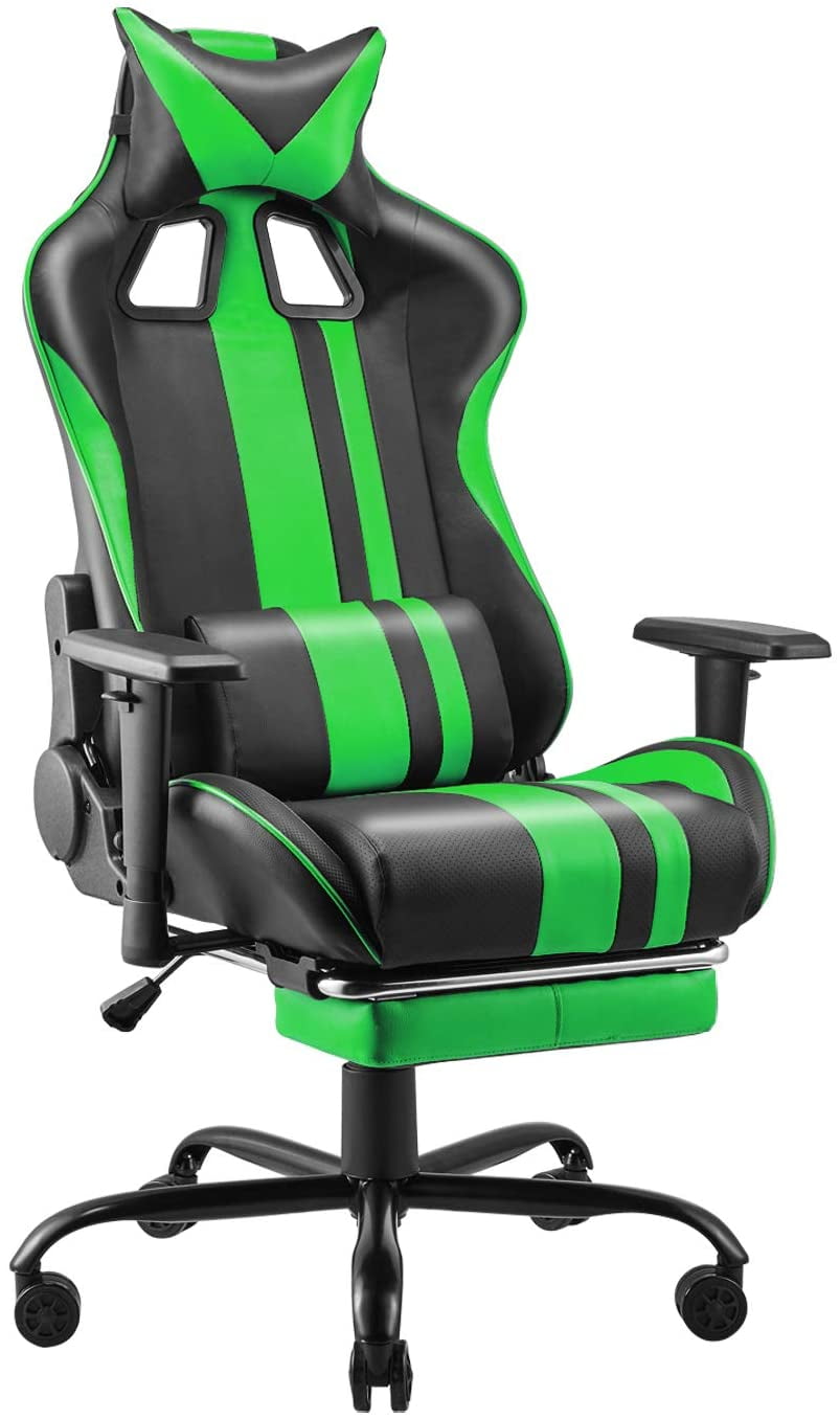 High Back Gaming Chair with Footrest,PU Leather Gamer Chair,Home Office