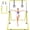 Yellow, variant on Gymnastics Bars for Kids with Rings, Junior Kip Training Bars Equipment for Home, Folding Height Adjustable Horizontal Bars