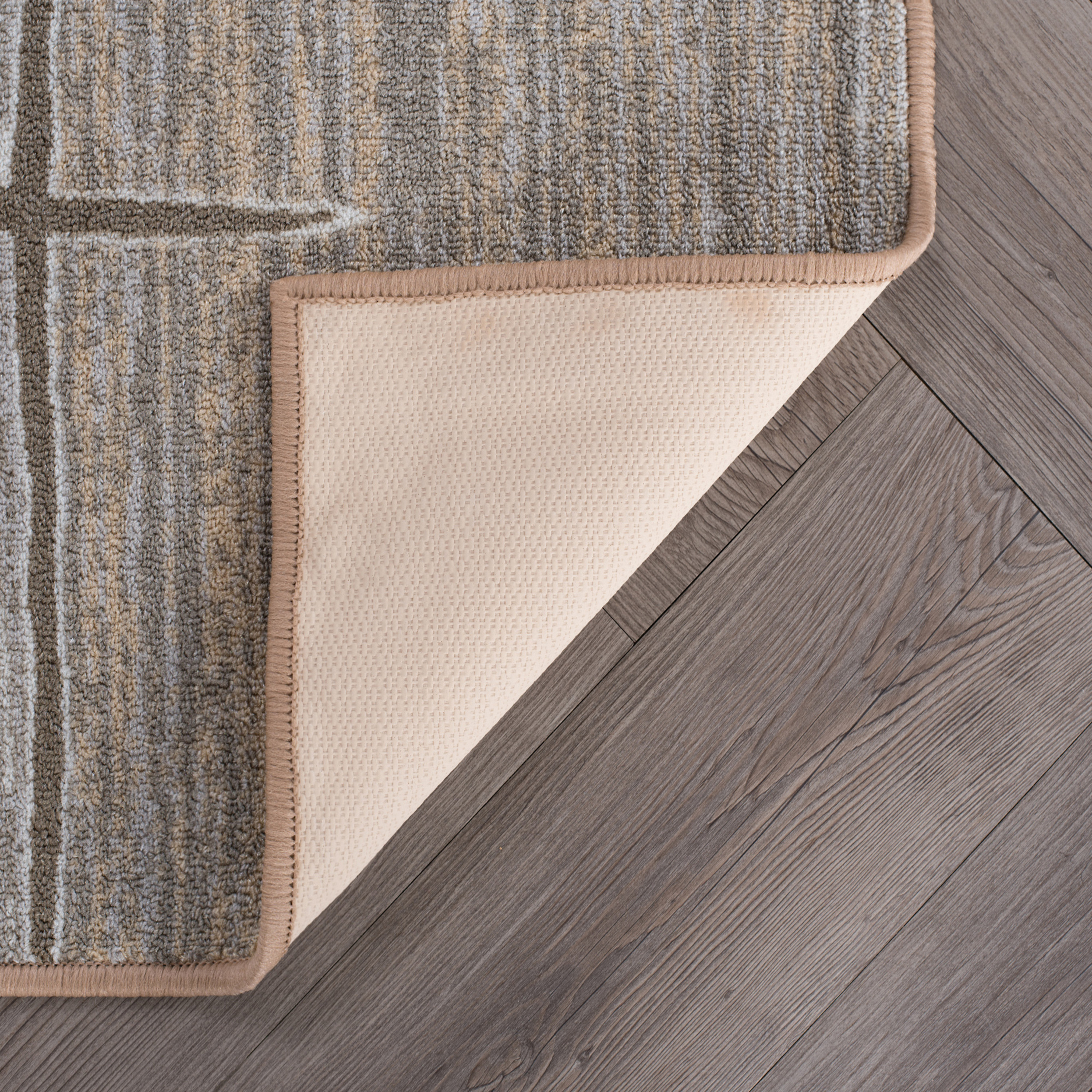 Contemporary 5x7 Area Rug (5' x 7') Abstract Taupe, Beige Living Room Easy to Clean