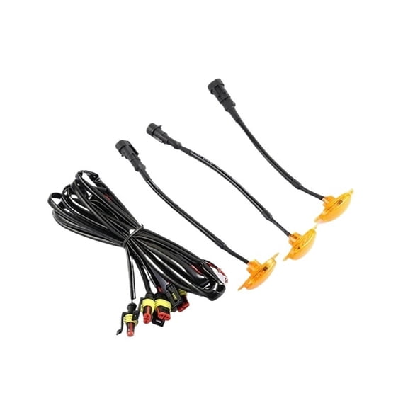 Applies to Universal Front Grille LED Light 4LED/per Light DRL with Harness Amber White Truck SUV Pickup Off Road Decoration Light