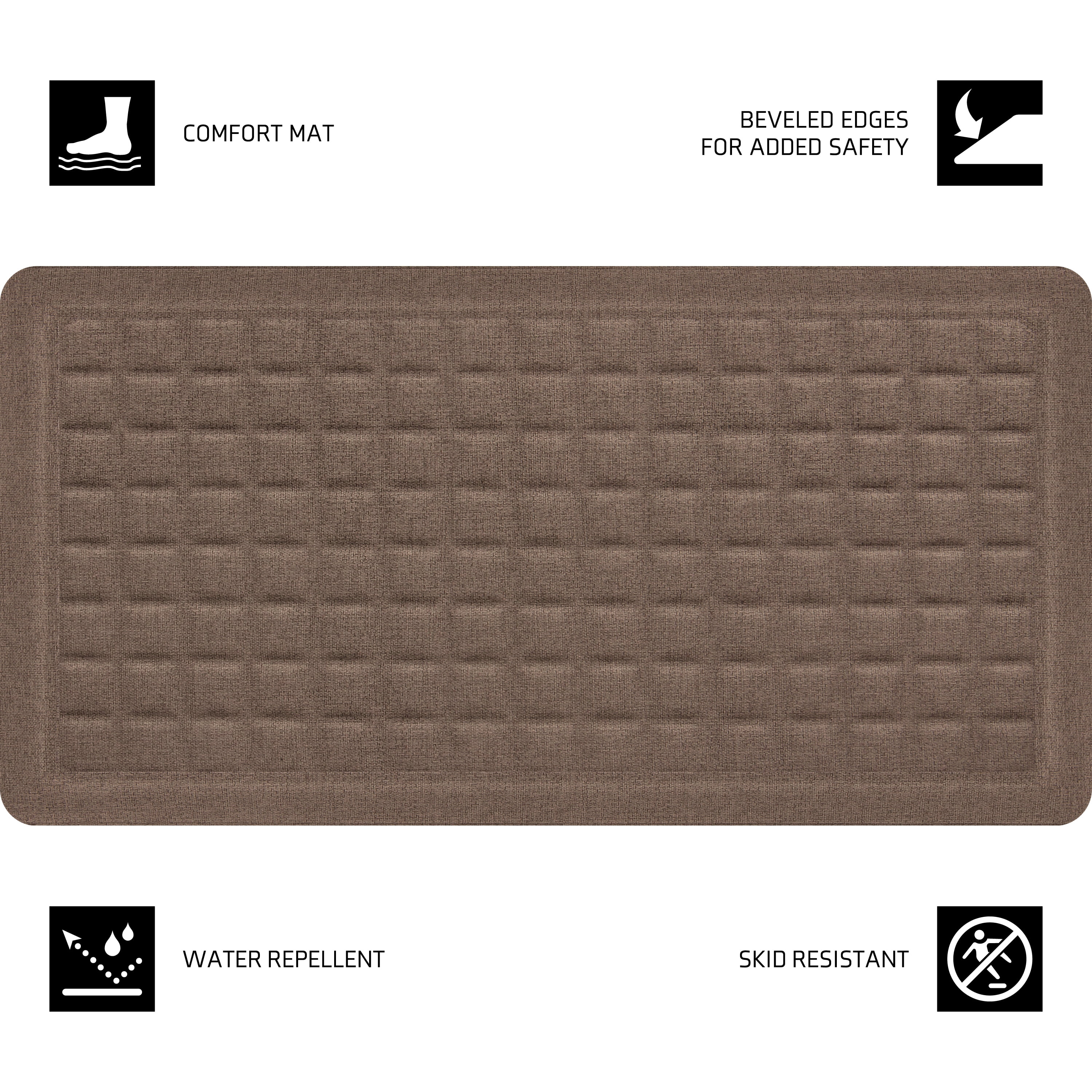 Better Homes & Gardens Gel Comfort Fallon Collection Brown Wool 20" x 39" Anti-Fatigue Kitchen Mat