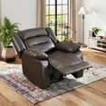 thumbnail image 3 of Bonzy Home Power Recliner Chair, Oversized Electric Leather Reclining Chair with Thick Cushion, USB Charge Port, Comfortable Single Sofa for Living(recliner) Room, Brown, 3 of 8