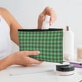 thumbnail image 7 of Kdxio Buffalo Plaid Green Black Makeup Bag Toiletry Bag Canvas Makeup Bags Zipper Cosmetic Pouch Travel Cosmetic Pouch for Women Gifts, 7 of 7