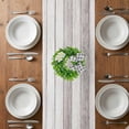 thumbnail image 6 of Rustic Table Runner - 90 Inch Long, Kitchen Dining Table Runner Dresser Scarves, Eucalyptus Leaves Green Wreath Wooden Plaid Home Farmhouse Decor for Coffee Tables Wedding Party Banquet, 6 of 8