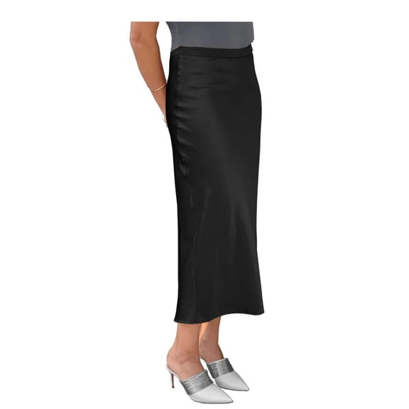 Baby'O Womens Stretch Satin Slip Skirt