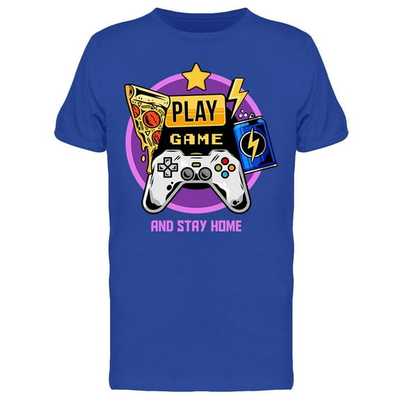 Play Game And Stay Home T-Shirt Men -Image by Shutterstock, Male 3X-Large