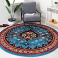 thumbnail image 2 of SAFAVIEH Vintage Hamadan Nora Oriental Area Rug, Blue/Black, 6'7" x 6'7" Round, 2 of 8