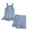 Blue, variant on FAIWAD Womens Summer 2 Piece Outfits Sleeveless Ruffle Trim Cami and Casual Shorts Set Soft Pajamas Set
